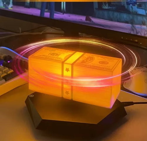Magnetic Levitation for GTA 5 Money Lamp Floating Dollar Cash LED Light Gaming Room Decor Night Light Spinning Banknote Display