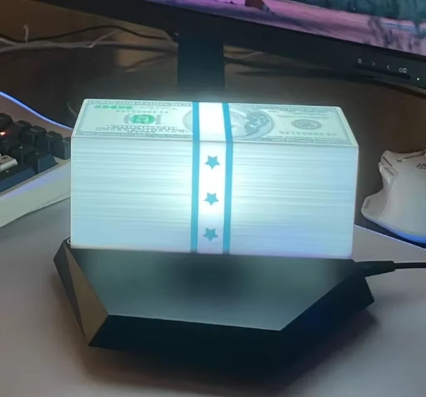Magnetic Levitation for GTA 5 Money Lamp Floating Dollar Cash LED Light Gaming Room Decor Night Light Spinning Banknote Display