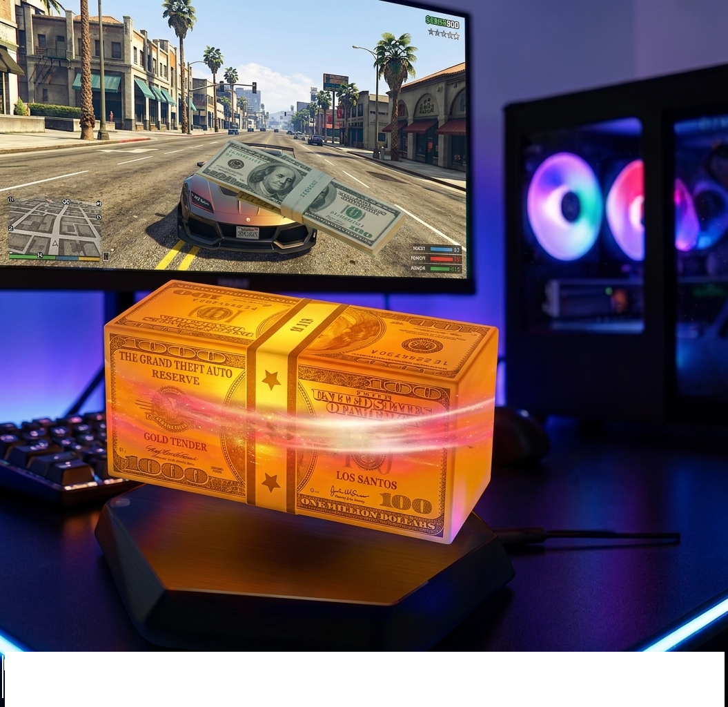 Lampe Dollars Flottante GTA 5 – Lévitation Magnétique Tactile