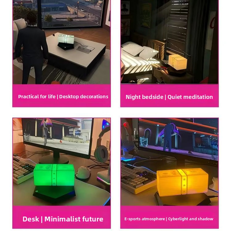 Magnetic Levitation for GTA 5 Money Lamp Floating Dollar Cash LED Light Gaming Room Decor Night Light Spinning Banknote Display